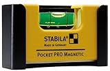 STABILA Mini-Wasserwaage Pocket PRO Magnetic mit Gürtel-Clip, 7 cm, starker...