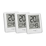 TFA Dostmann Digitales Mini Luftfeuchtigkeitsmesser Innen 3er Set,...