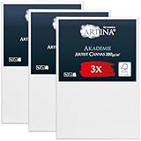 Keilrahmen Leinwand zum Bemalen 40x60 cm – Artina FSC® 3er Set bespannte...