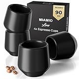 MIAMIO - Espressotassen 4er Set (90 ml) / Tassen aus Keramik ohne Henkel,...