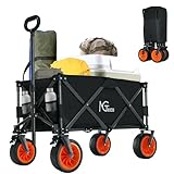 NGTeco Faltbarer Bollerwagen 250L für Strand & Camping Handwagen Belastbar bis...