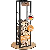BLACK OAK Kaminholzregal JACK 150x40x25cm schwarz - für innen & außen bis...