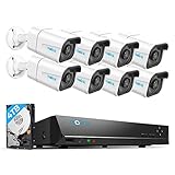 Reolink 4K Überwachungskamera Set, Videoüberwachung mit 8X 8MP PoE IP Kamera...