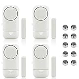 Shackcom 4pcs Fensteralarm Türalarm Selbstklebend Alarm Fenster 120dB mit...