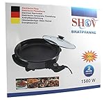 Shov Elektrische Pfanne Ø 32/5cm Pizzapfanne Partypfanne Elektropfanne...