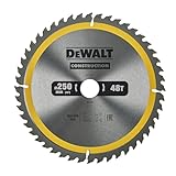 DEWALT 250 x 30 mm Kreissägeblatt (für den Einsatz auf Stationärsägen,...