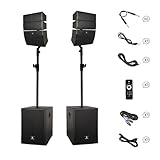 PRORECK 12-Zoll-4000W-DJ-PA-Lautsprechersystem-Kombo-Set mit Bluetooth-,...