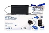 Medizinische Einwegmasken, 50 Einheiten, Farbe Schwarz, CE Zertifizierte, BFE...