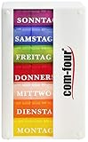 com-four® Medikamentendosierer 7 Tage - Medikamenten-Box (Morgens, Mittags,...