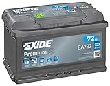 Exide Premium Autobatterie EA722, Typ 100/096, 12 V, 72 Ah, 720 A (bitte vor dem...