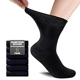 SockWaddles Diabetiker Socken Damen Herren, 6 Paar Bambus Diabetikersocken ohne...