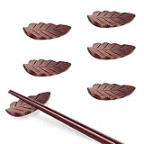 WANGCL 5 Stück Essstäbchen Ablage Hause Blattform Essstäbchenhalter aus Holz...