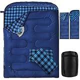 Doppelschlafsack Flanell, 2 Personen Schlafsack Outdoor 220 x 160 cm,...
