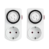 Mechanische Zeitschaltuhr Steckdose, G-Homa 2er Set 24-Stunden-Programm Analoge...