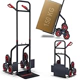 ONBEST Treppensackkarre Sackkarre klappbar – 150 kg Tragkraft – 3-Fach...