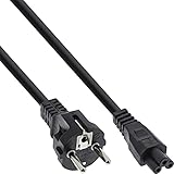 InLine 16656O Netzkabel für Notebook, 3pol Kupplung, schwarz, 0,5m