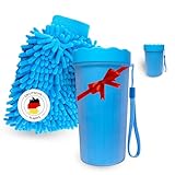 Goldthal® Das Original Pfotenreiniger für Hunde mit Microfaser Handschuh,...