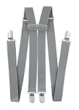 axy Hosenträger für Herren breit 2,5 cm in H-Form mit 4 Hosenträger Clips...