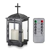 Staymoment Grablaterne Wetterfest mit LED Kerze: Friedhof Laterne outdoor...