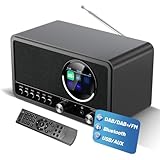 BIAOQINBO DAB Plus Radio mit Bluetooth,DAB+ / FM Radio mit Fernbedienung und...