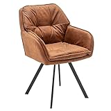 invicta INTERIOR Drehbarer Retro Design Stuhl MR. Lounger Hellbraun mit Armlehne...