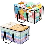 Dntorx 2 Stück 92L Große Aufbewahrungstasche mit Deckel, Transparente...