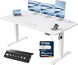JUMMICO Höhenverstellbarer Schreibtisch mit USB-Ladeanschluss 160 x 70 cm,...