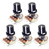 5 Stück B10K Potentiometer Kit, 3 Klemmen-Drehpotentiometer mit Kappenmuttern,...