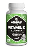 Vitamin K Komplex hochdosiert & vegan, K1 1.000 mcg + K2 Menaquinon (1.000 mcg...