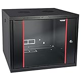 HMF 66409-02 Netzwerkschrank, Serverschrank 19 Zoll | 9 HE | 450 mm Tiefe | Voll...
