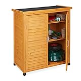 Relaxdays Gartenschrank, 3 Fächer, Flachdach mit Neigung, Doppeltür, HBT: 97 x...