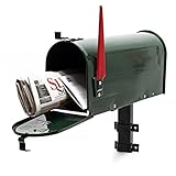 Wiltec Set US Mailbox grün 180 x 220 x 480 mm, amerikanischer Briefkasten mit...