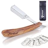 Eberbart Edelstahl Rasiermesser mit 10 Wechselklingen + Etui – Klassisches...