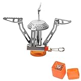 Besudo Gaskocher Camping mit Piezozündung 3000W, Mini Gas Campingkocher...