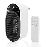 Dreamhigh® Heizlüfter Steckdose 500 W, Mini Heizlüfter Mit Fernbedienung,...