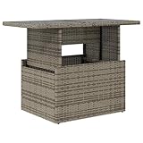 vidaXL Gartentisch, Esstisch Beistelltisch mit Glasplatte, Tisch Verstellbare...