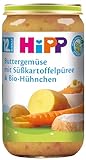 HiPP Buttergemüse mit Süßkartoffelpüree und Bio-Hühnchen, 6er Pack (6 x 250...