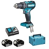 Makita DHP485RTJ Akku-Schlagbohrschrauber 18 V / 5,0 Ah, 2 Akkus, Ladegerät im...