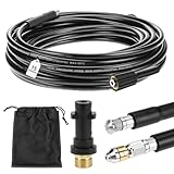 QWORK® 15M/50FT Rohrreinigungsschlauch, Hochdruckreiniger Abflussrohr...