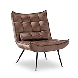MCombo moderner Sessel Relaxsessel für Wohnzimmer, mit Taillenkissen, Retro...