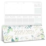 Häfft® Wochen-Tischkalender Schuljahr 2025/2026 'Blattgold' im Quer-Format mit...