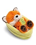 NICI Kuscheltier Fuchs mit Blatt 12cm schlafend im im Körbchen - orange -...
