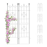 Relaxdays Rankgitter 2er Set, Metall, 180 x 50 cm, Rankhilfe Garten, Vintage,...