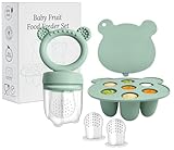 Fruchtsauger Baby ab 4 Monate, BPA frei Silikone Babynahrung Aufbewahrung...