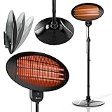 Juskys Infrarotstrahler 2000 W – Heizstrahler in Schwarz, höhenverstellbarer...