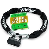 Widder Titan-Stahl [Level 15] Kettenschloss mit 4 Schlüssel - 115cm lang & 11mm...
