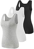 vislivin Elastische Tank Tops für Damen Unterhemden 3er Pack...