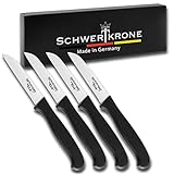 Schwertkrone 4er Messer-Set gerade/Gemüsemesser scharf Küchenmesser...