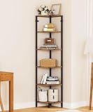 Yorbay Eckregal mit 6 Ablagen Bücherregal: Aufbewahrungsregal Multifunktional...