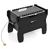 GYMAX tragbarer Klappgrill, 2-in-1 Campinggrill aus Edelstahl mit Butangas &...